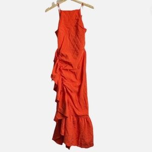 Cinq À Sept Sleeveless Ruffles Midi Dress Size: 0